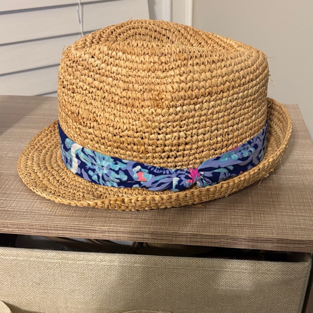 Lilly Pulitzer Straw Hat with Pink Trim